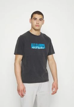 AllSaints ORBIT CREW - Print T-shirt - Jet Black