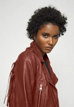 AllSaints AYRA TASSEL JACKET - Leather Jacket - Copper Red -AllSaintsSales fe9d7e2f66fe46c191bbf754523c10ac
